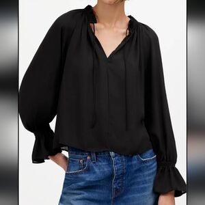 Black Madwell Tie-Neck Blouse - Women Tops